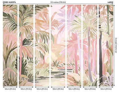 Origin Murals Pretty Palms Natural Blush 350cm X 280cm