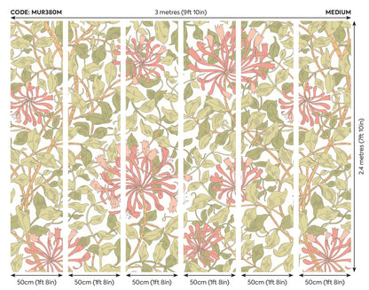 Origin Murals Honeysuckle Soft Coral 300cm X 240cm