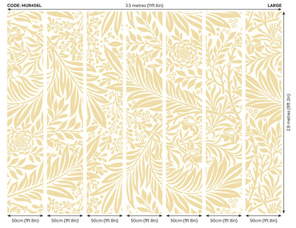 Origin Murals Trailing Ferns Soft Gold 350cm X 280cm