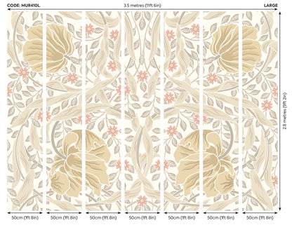 Origin Murals Flower Circle Linen And Blush 350cm X 280cm