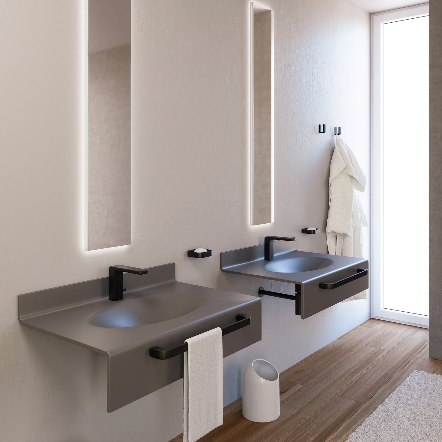 Origins Living Gedy Outline Open Toilet Roll Holder Matt Black