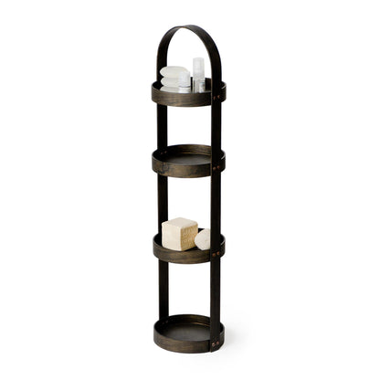 Wireworks Round Caddy 4 Tray Dark Oak