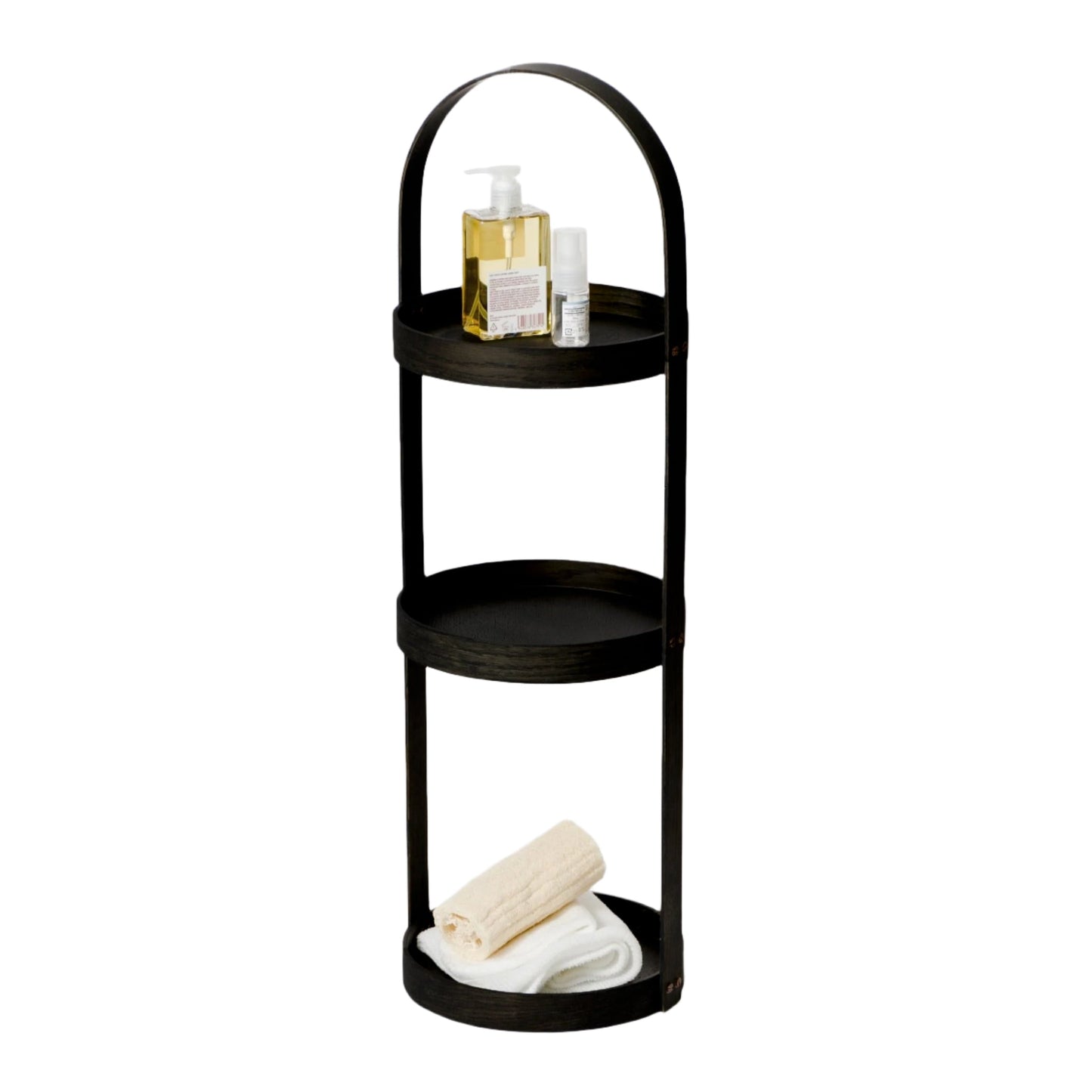 Wireworks Round Caddy 3 Tray Dark Oak