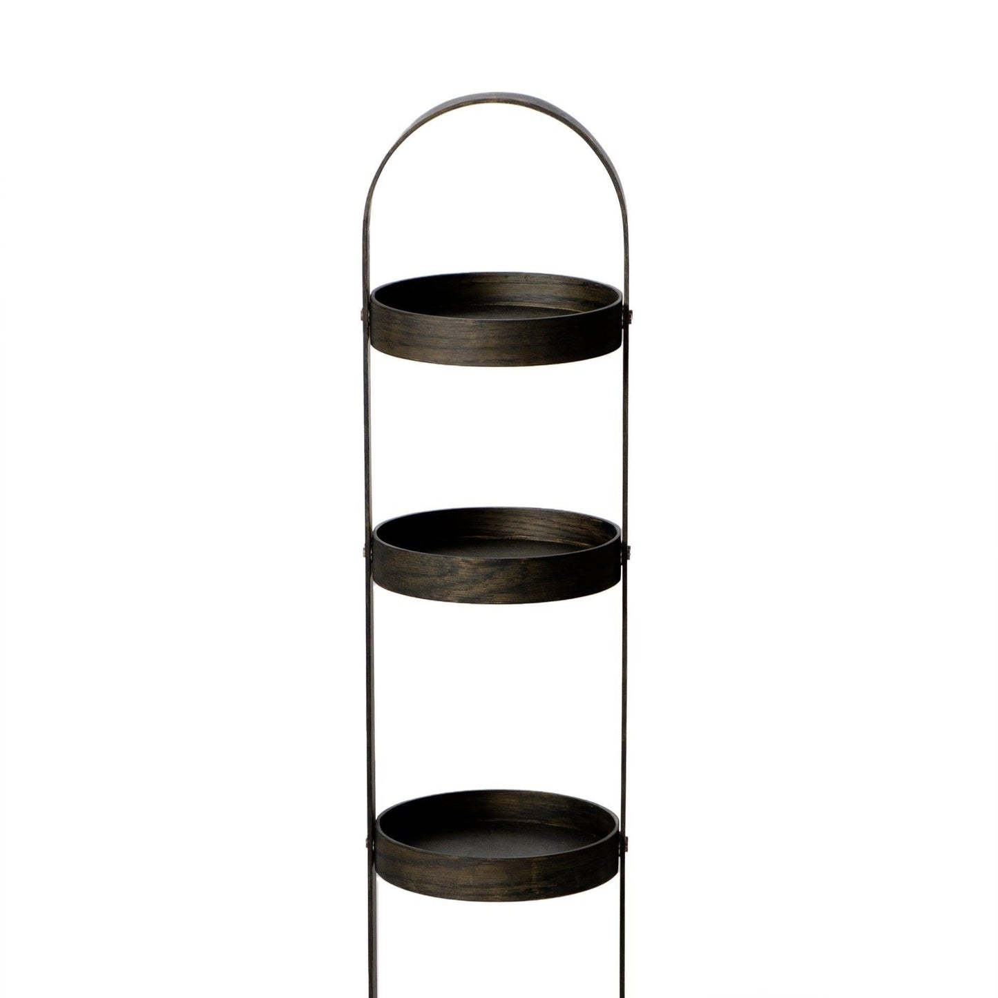 Wireworks Round Caddy 4 Tray Dark Oak