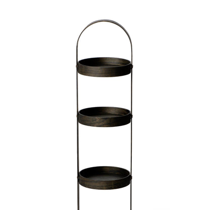 Wireworks Round Caddy 4 Tray Dark Oak