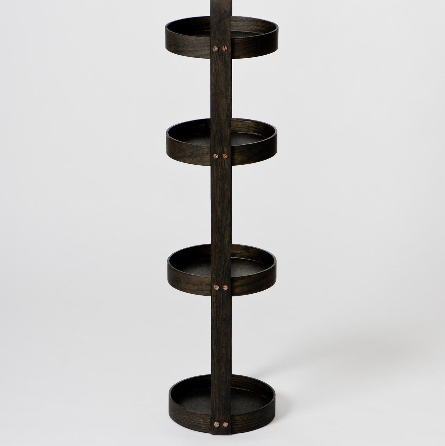 Wireworks Round Caddy 4 Tray Dark Oak