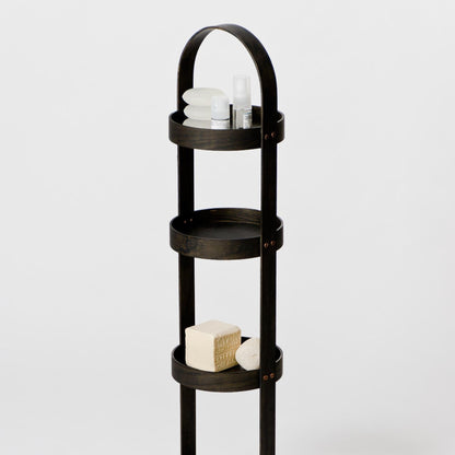 Wireworks Round Caddy 4 Tray Dark Oak