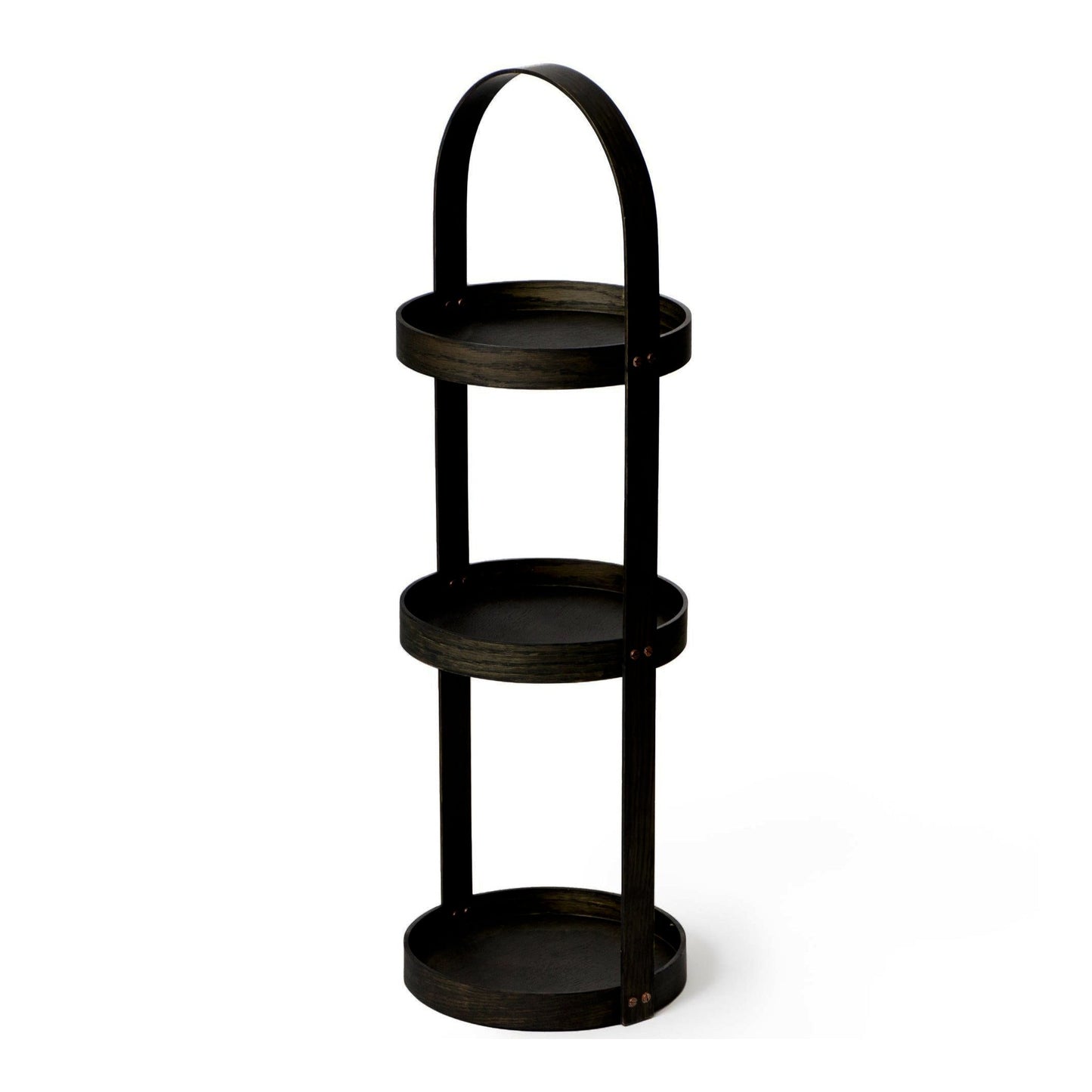 Wireworks Round Caddy 3 Tray Dark Oak