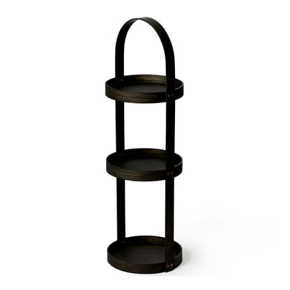 Wireworks Round Caddy 3 Tray Dark Oak