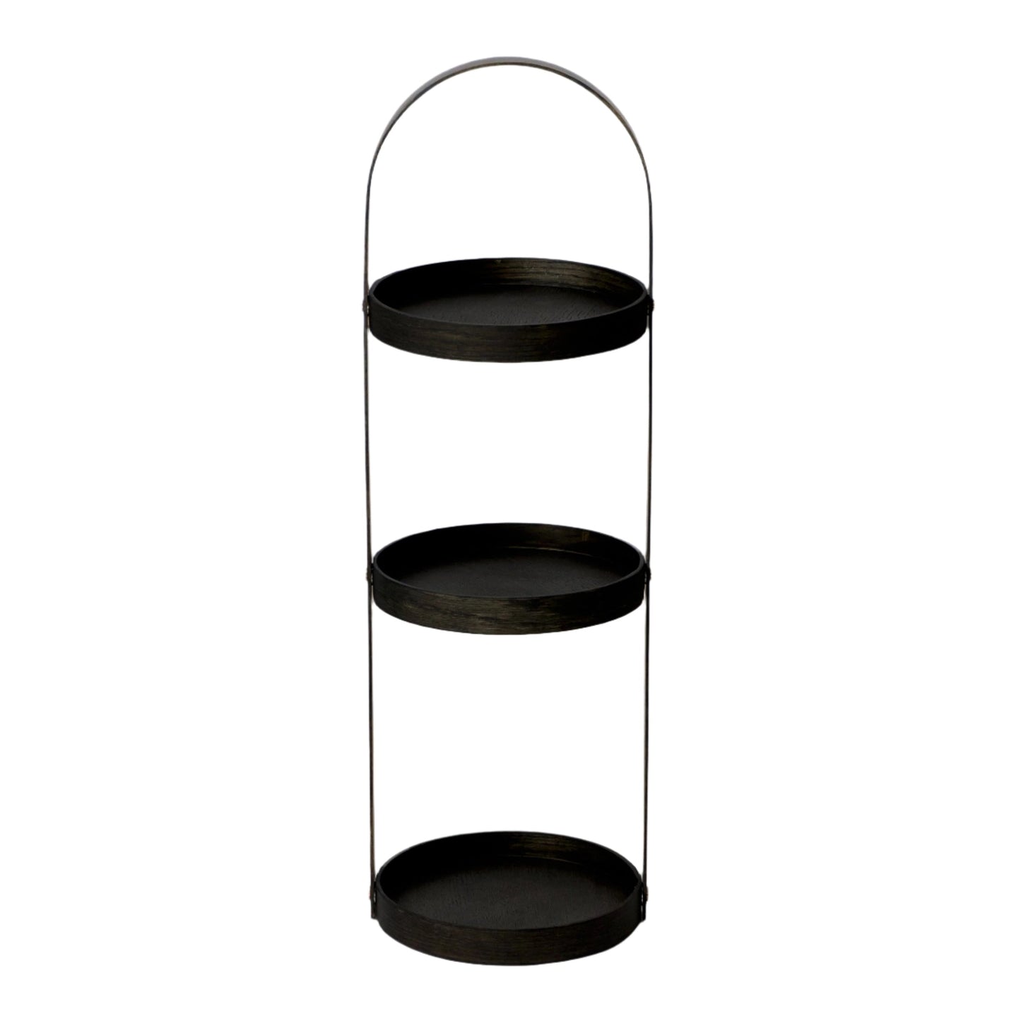 Wireworks Round Caddy 3 Tray Dark Oak