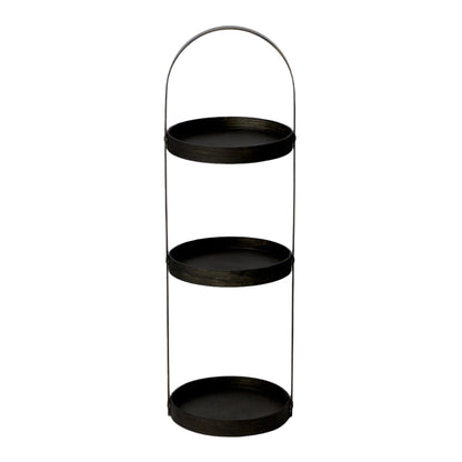 Wireworks Round Caddy 3 Tray Dark Oak