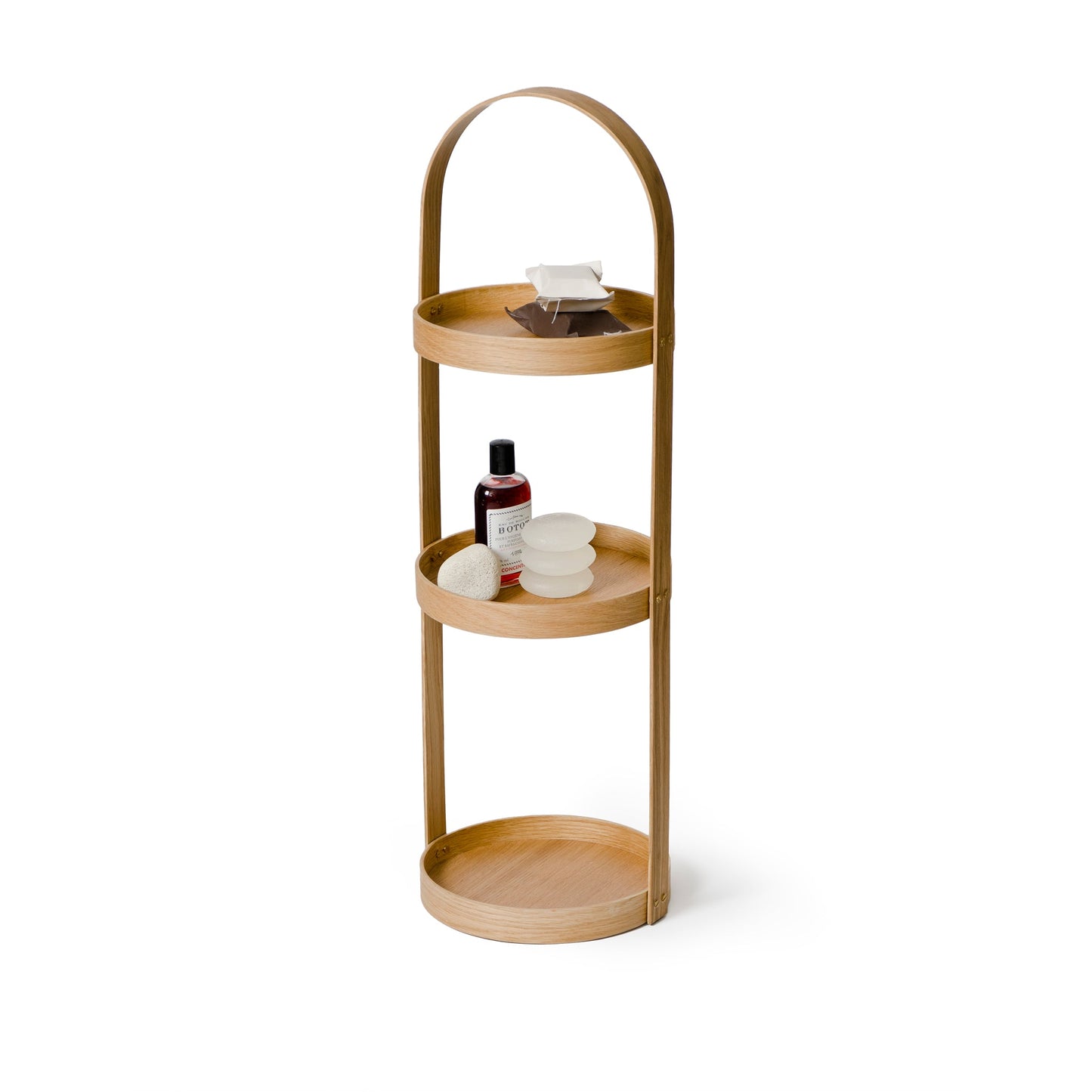 Wireworks Round Caddy 3 Tray Oak