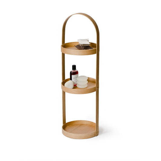 Wireworks Round Caddy 3 Tray Oak