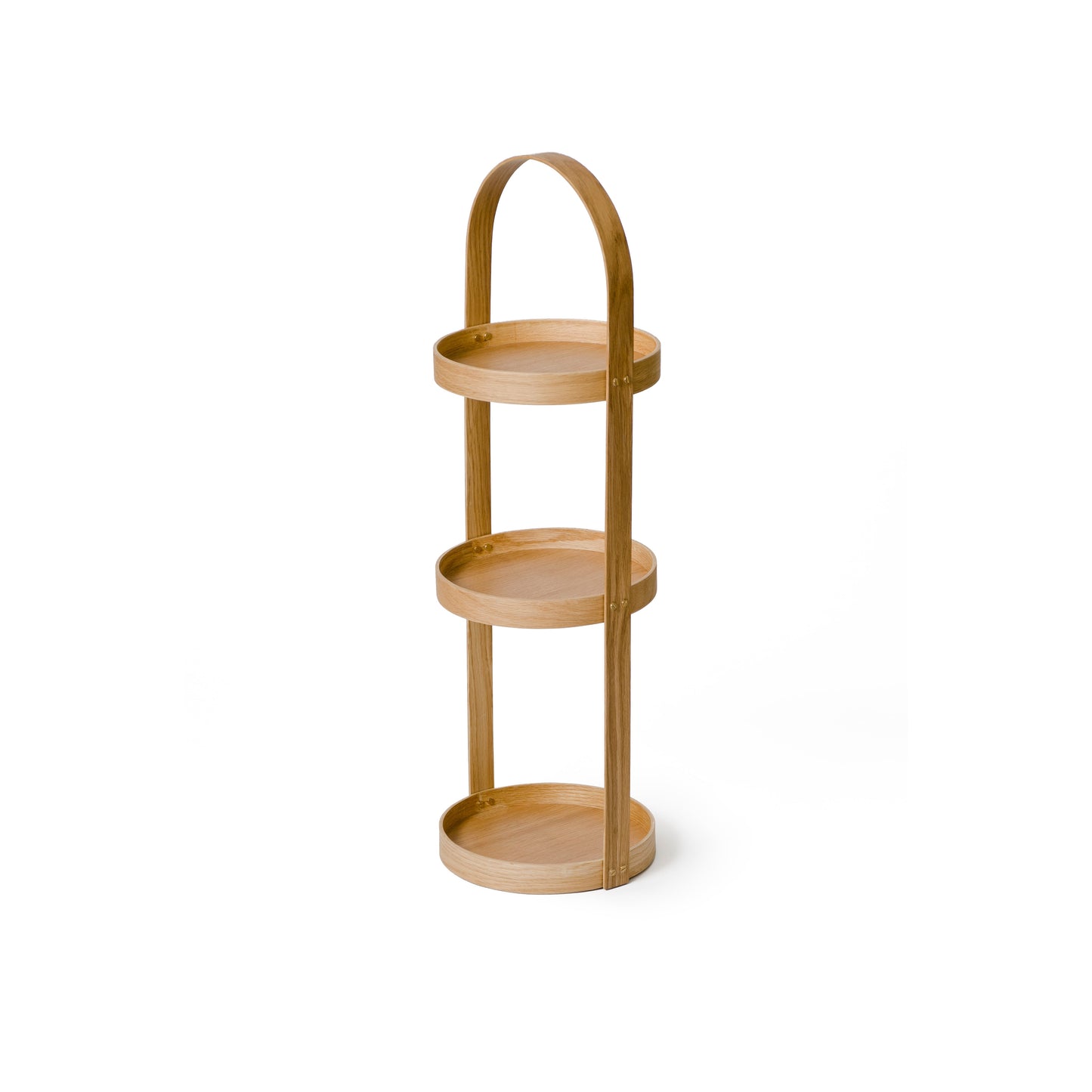 Wireworks Round Caddy 3 Tray Oak