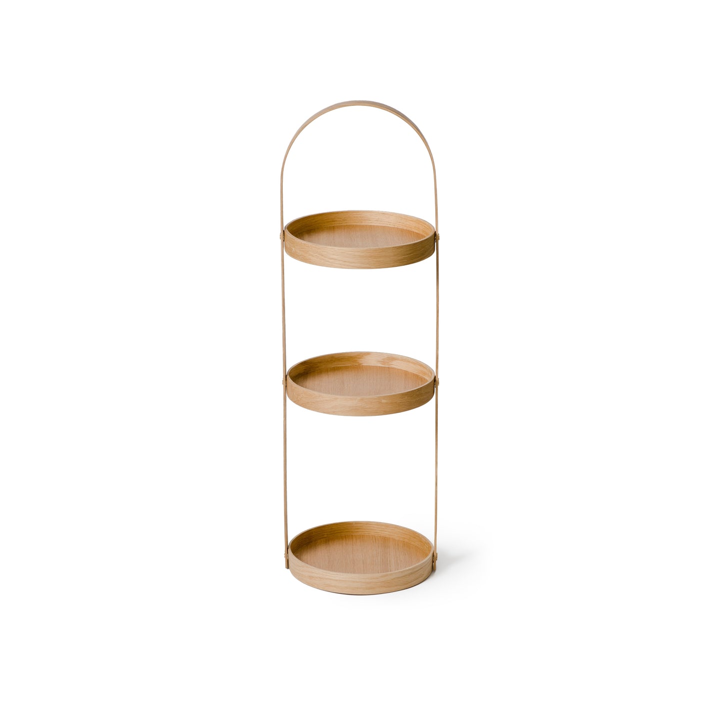 Wireworks Round Caddy 3 Tray Oak