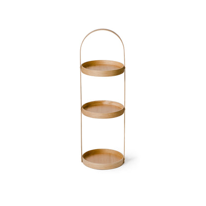 Wireworks Round Caddy 3 Tray Oak