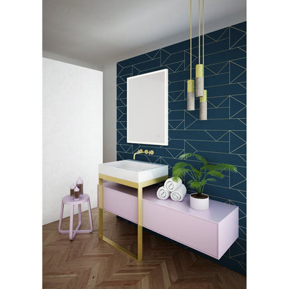 Origins Living Tate Light Rectangular Mirror 100x70cm Matt White