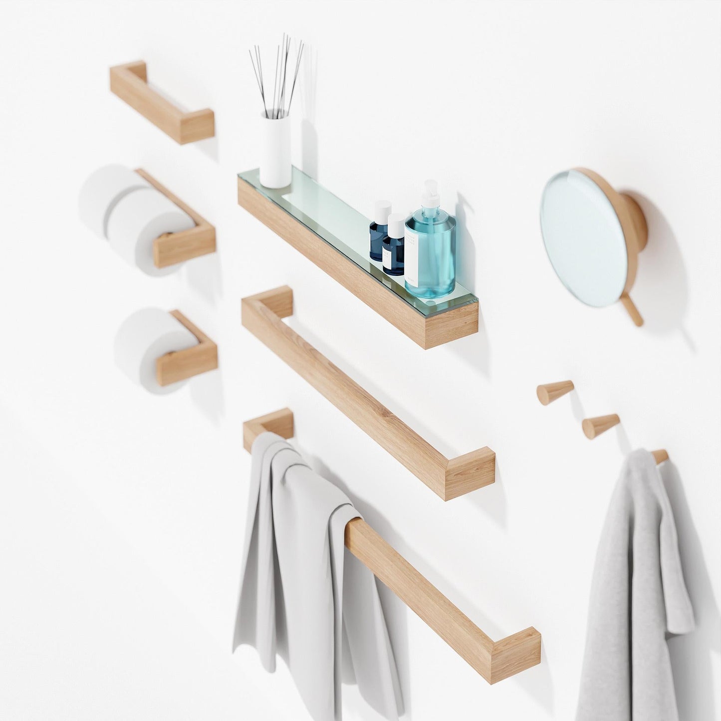 Wireworks Towel Rail 72cm Slimline Oak