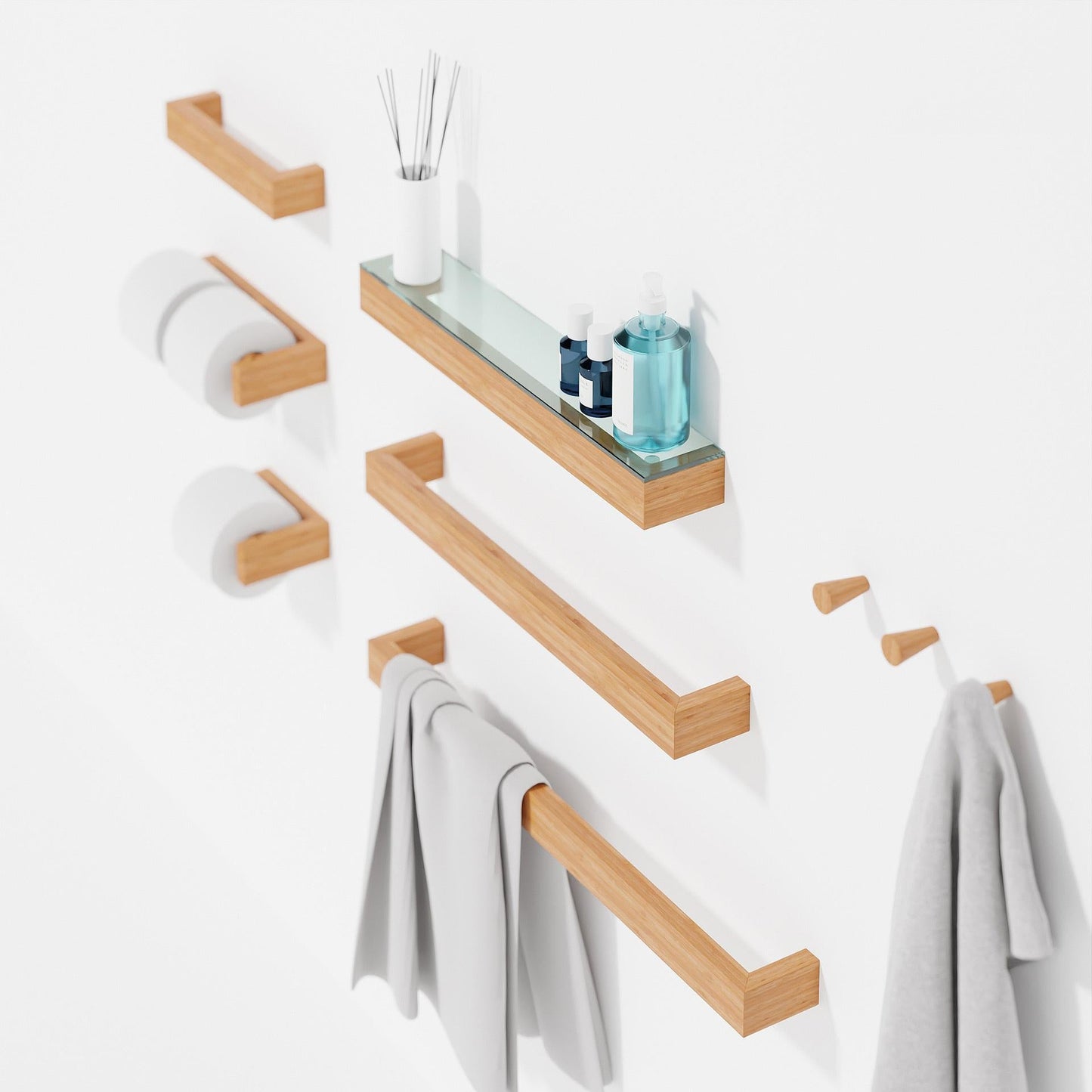 Wireworks Towel Rail Arena 60cm Bamboo