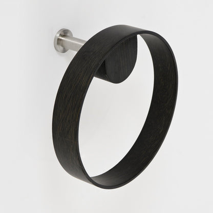 Wireworks Hand Towel Ring Yoku Dark Oak