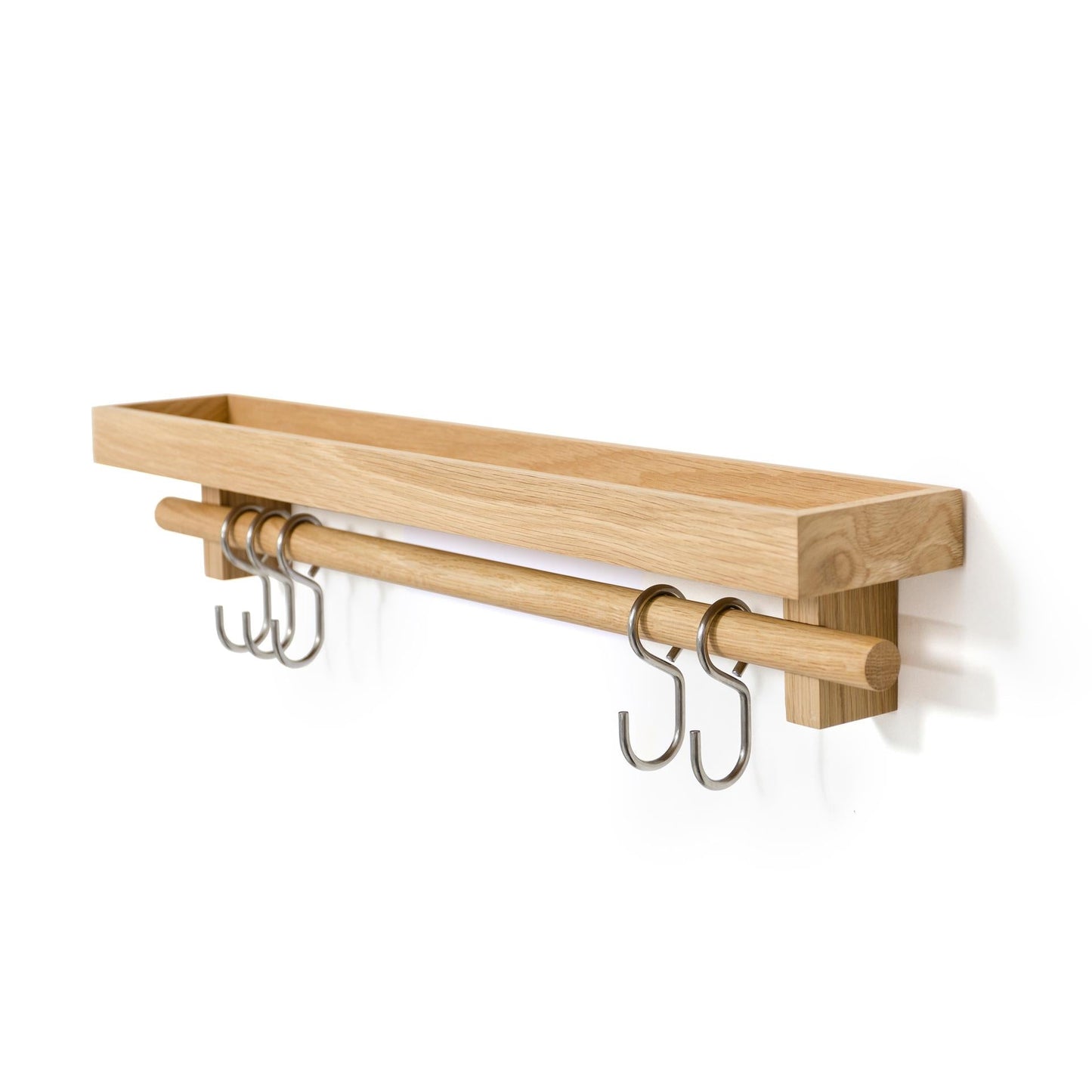 Wireworks Utensils Rail Shelf Oak