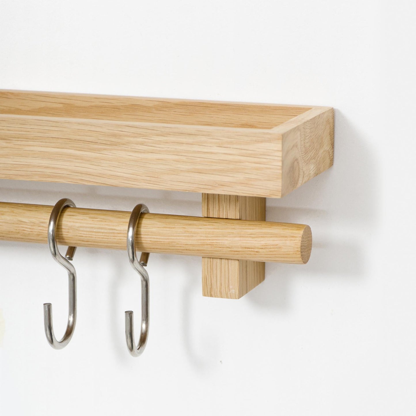 Wireworks Utensils Rail Shelf Oak