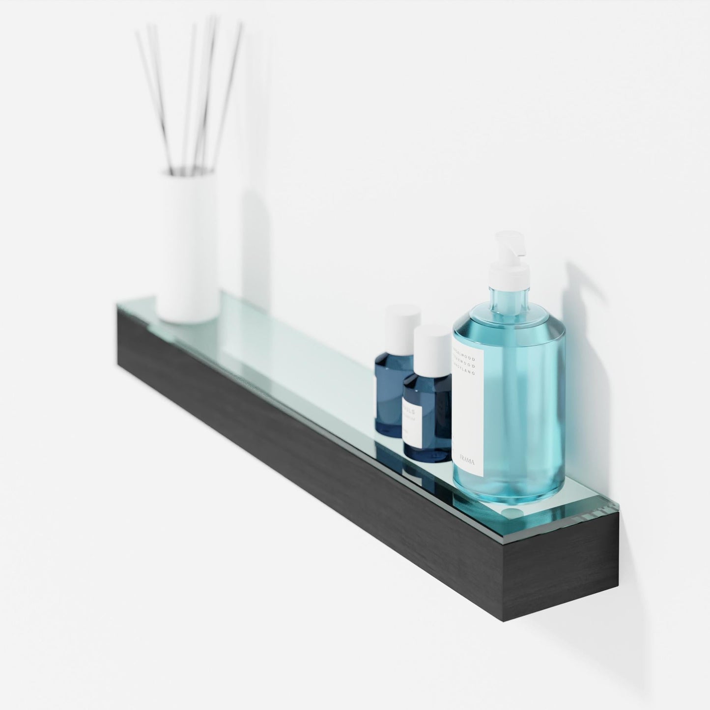 Wireworks Glass Shelf Slimline Dark Oak