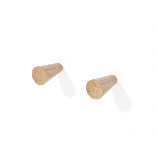 Wireworks Wall Hook (Set Of Two) Oak