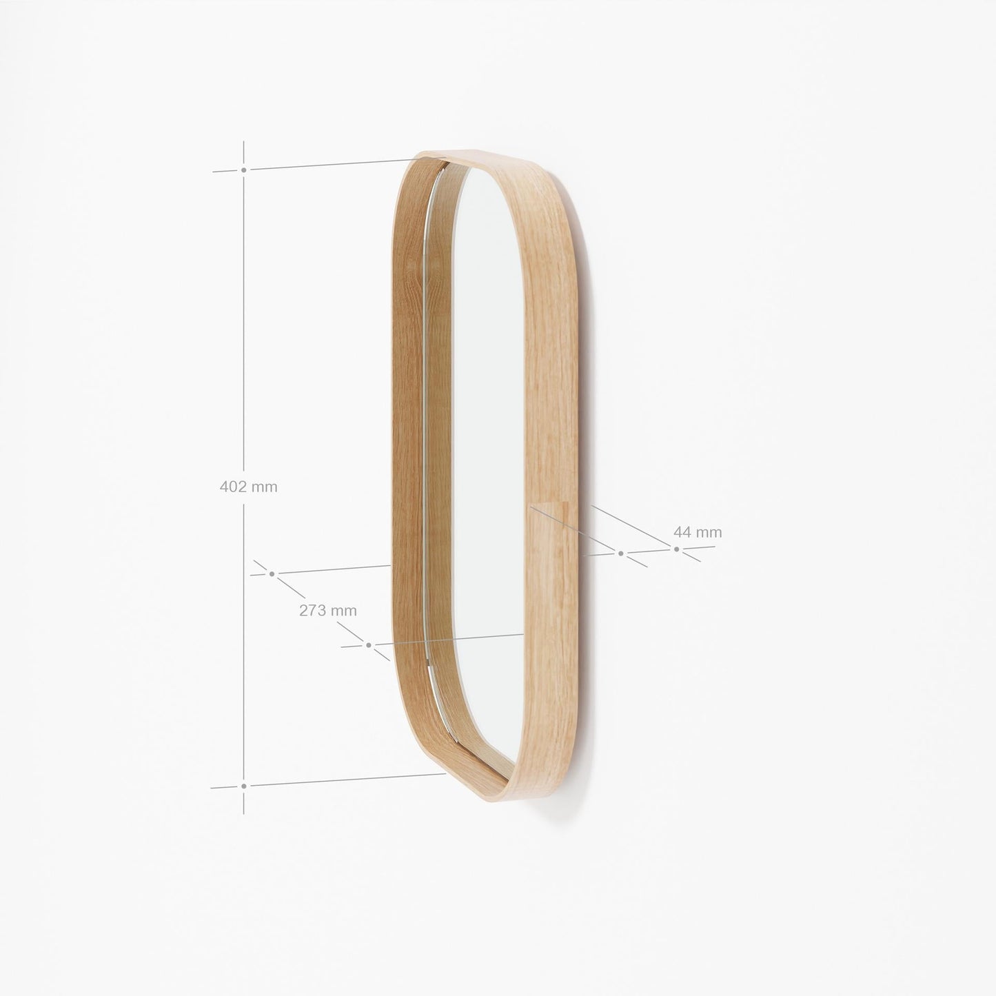 Wireworks Wall Mirror Outlook 40 Oak