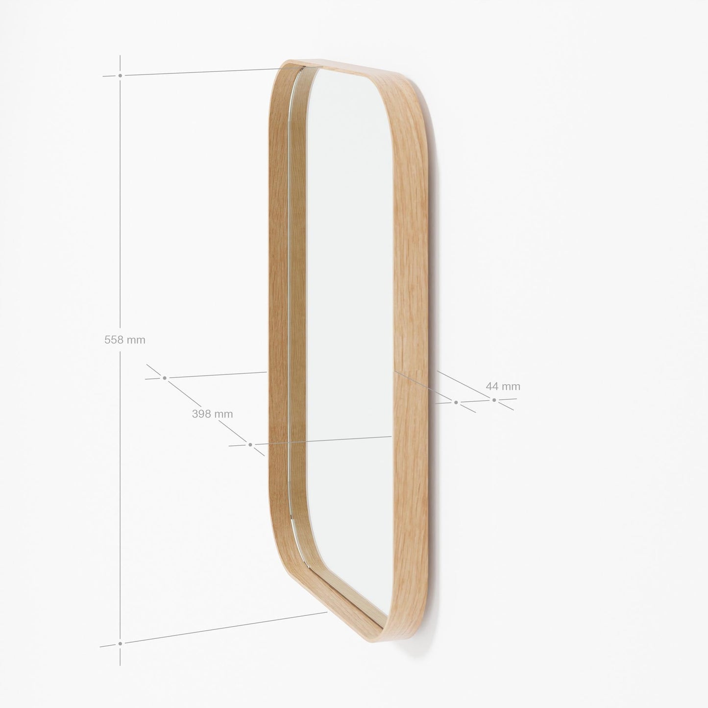 Wireworks Wall Mirror Outlook 55 Oak